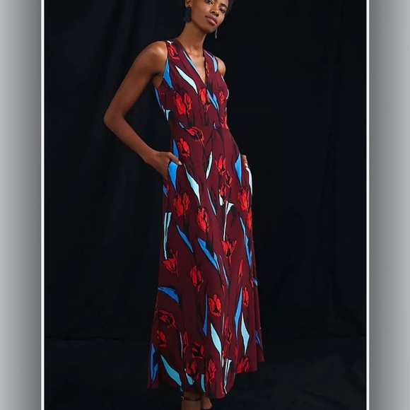 Corey Lynn Calter Red Floral Dress - Picture 1 of 6